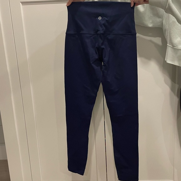 LULULEMON NAVY BLUE WUNDER UNDER LUON LEGGINGS - Picture 2 of 3